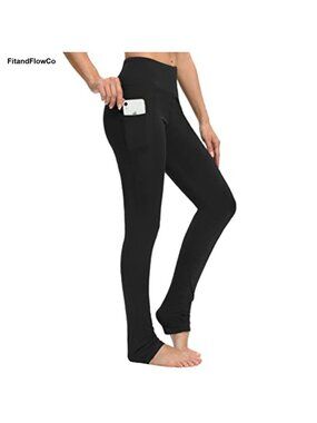 Extra Long Yoga Leggings Over the Heel Stacked Pockets High Waist